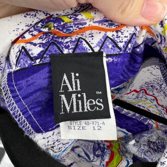 Vintage Ali Miles Short Sleeve Blouse & Pants Set TieDye 80's USA Made Women 12 - Picture 4 of 14